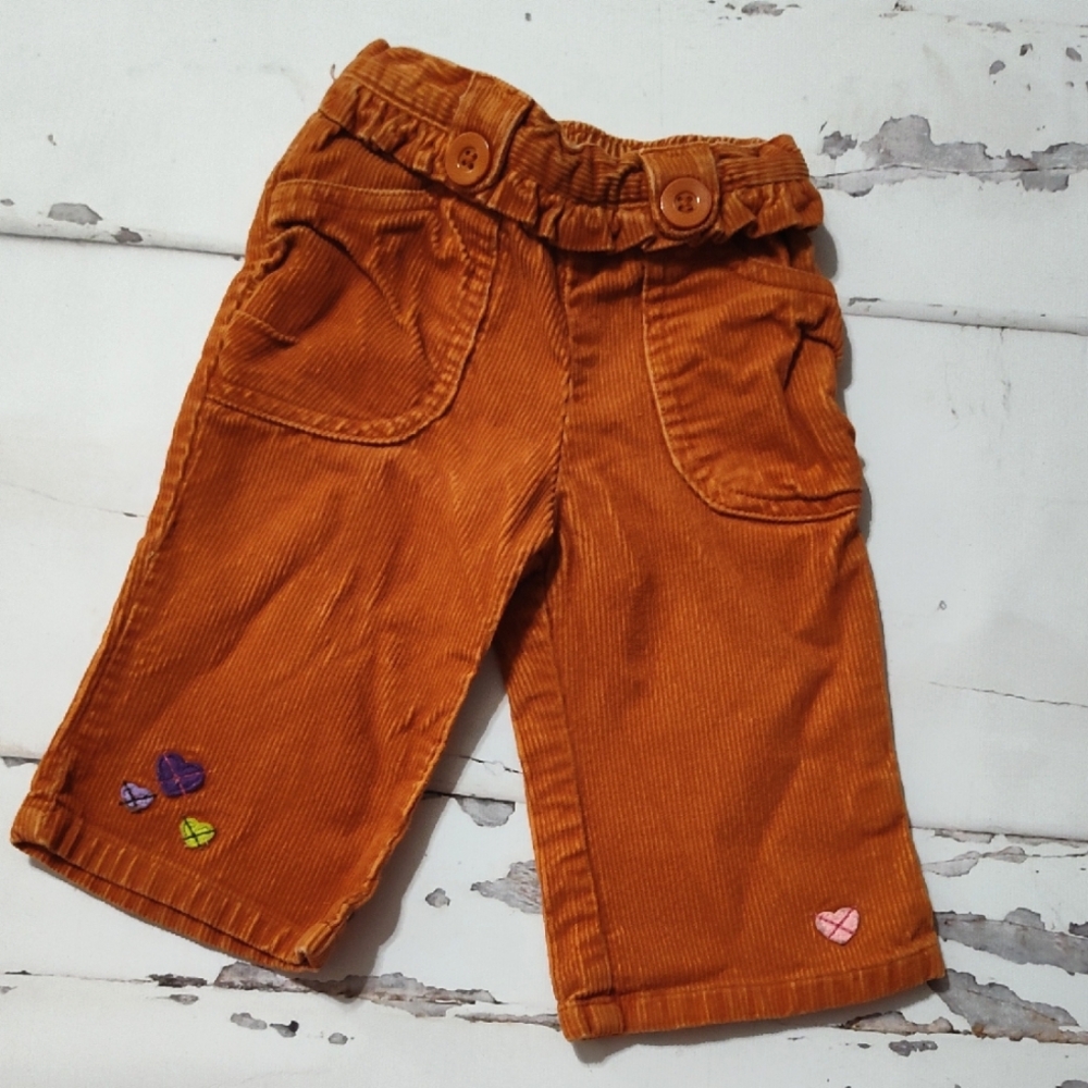 Gymboree Orange Corduroy pants close-knit friends 2005 Line Vintage 6/12m